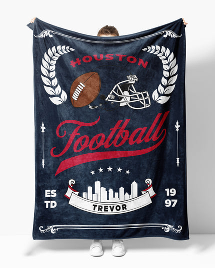 Houston Football Blanket (Personalized)