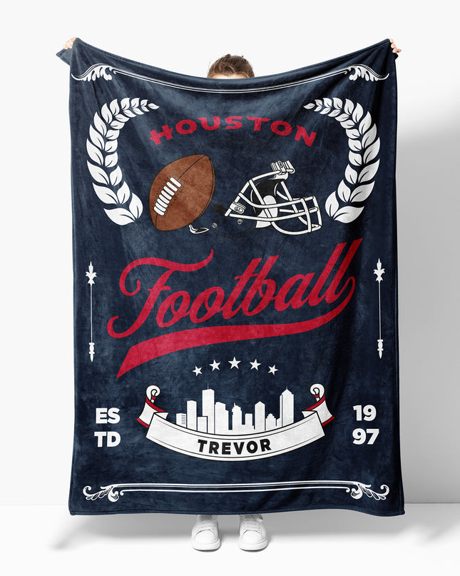 Houston Football Blanket (Personalized)
