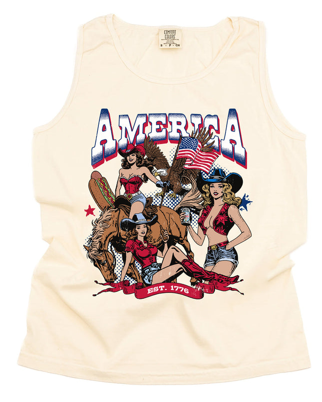 America Cowgirl Tank Top
