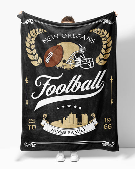 New Orleans Football Blanket (Personalized)