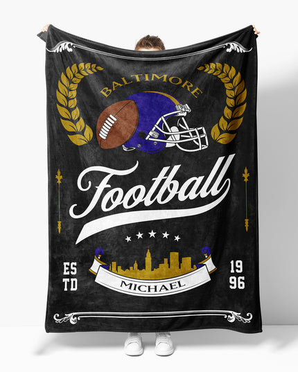 Baltimore Football Blanket (Personalized)