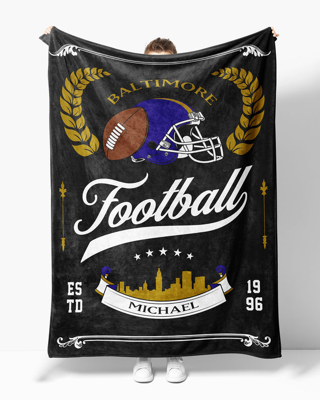 Baltimore Football Blanket (Personalized)