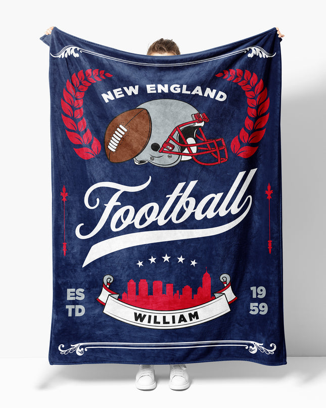 New England Football Blanket (Personalized)