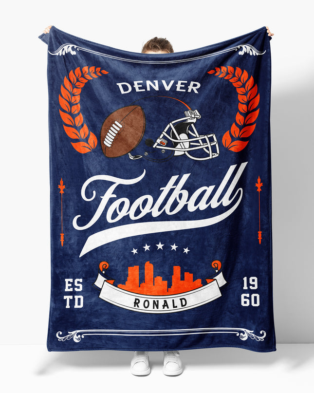 Denver Football Blanket (Personalized)
