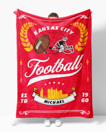 Kansas City Football Blanket (Personalized)