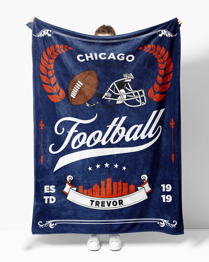 Chicago Football Blanket (Personalized)