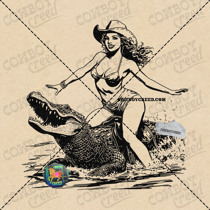 Cowgirl Alligator
