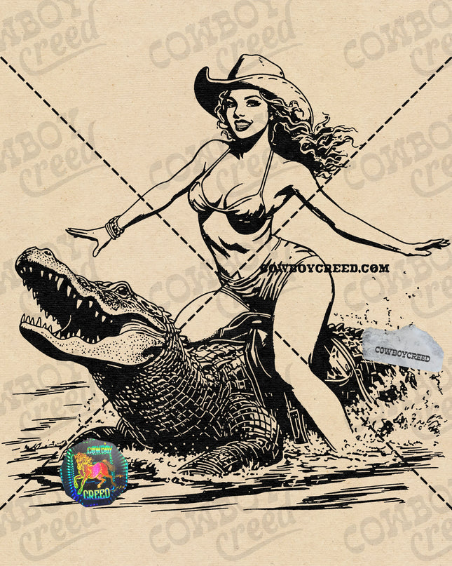 Cowgirl Alligator