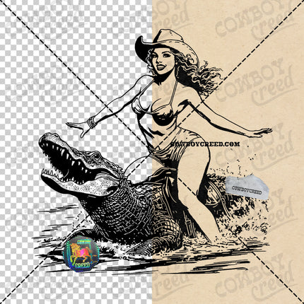 Cowgirl Alligator