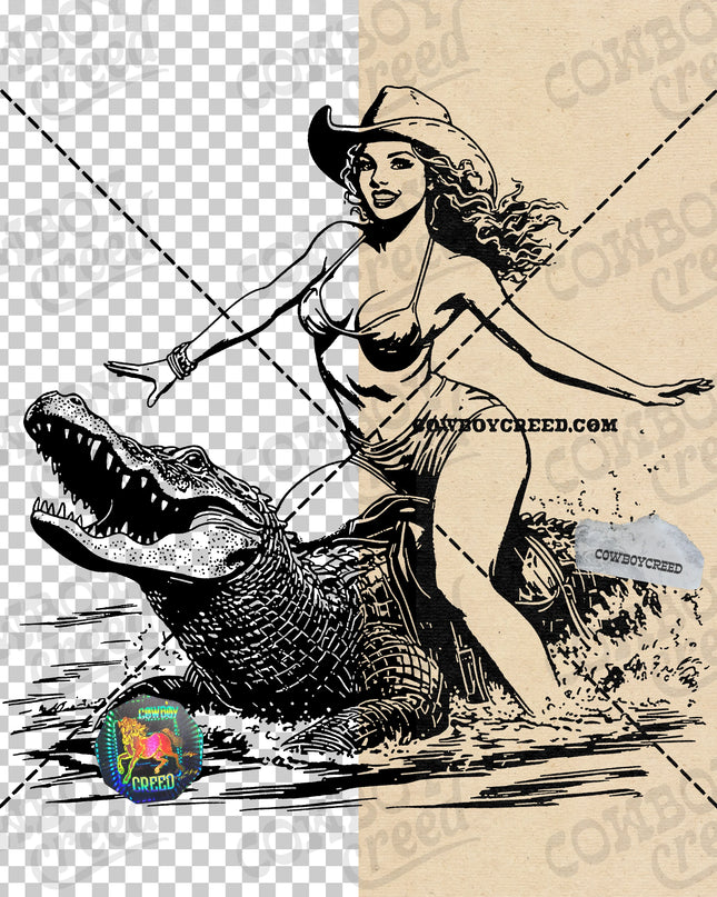 Cowgirl Alligator