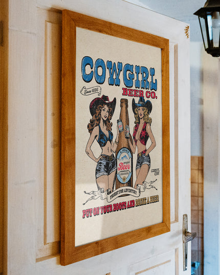 Cowgirl Beer Ad (Fine Art Print)