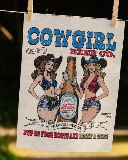 Cowgirl Beer Ad (Fine Art Print)