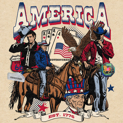 America Cowboy Collage